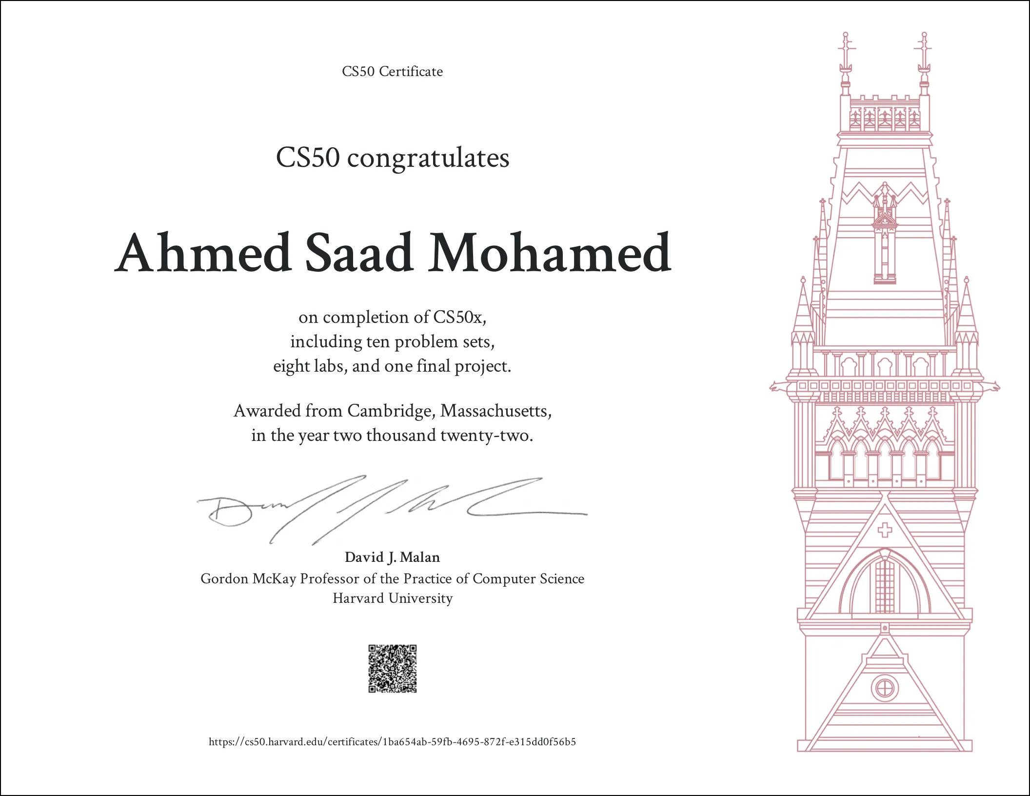 CS50 Certificate